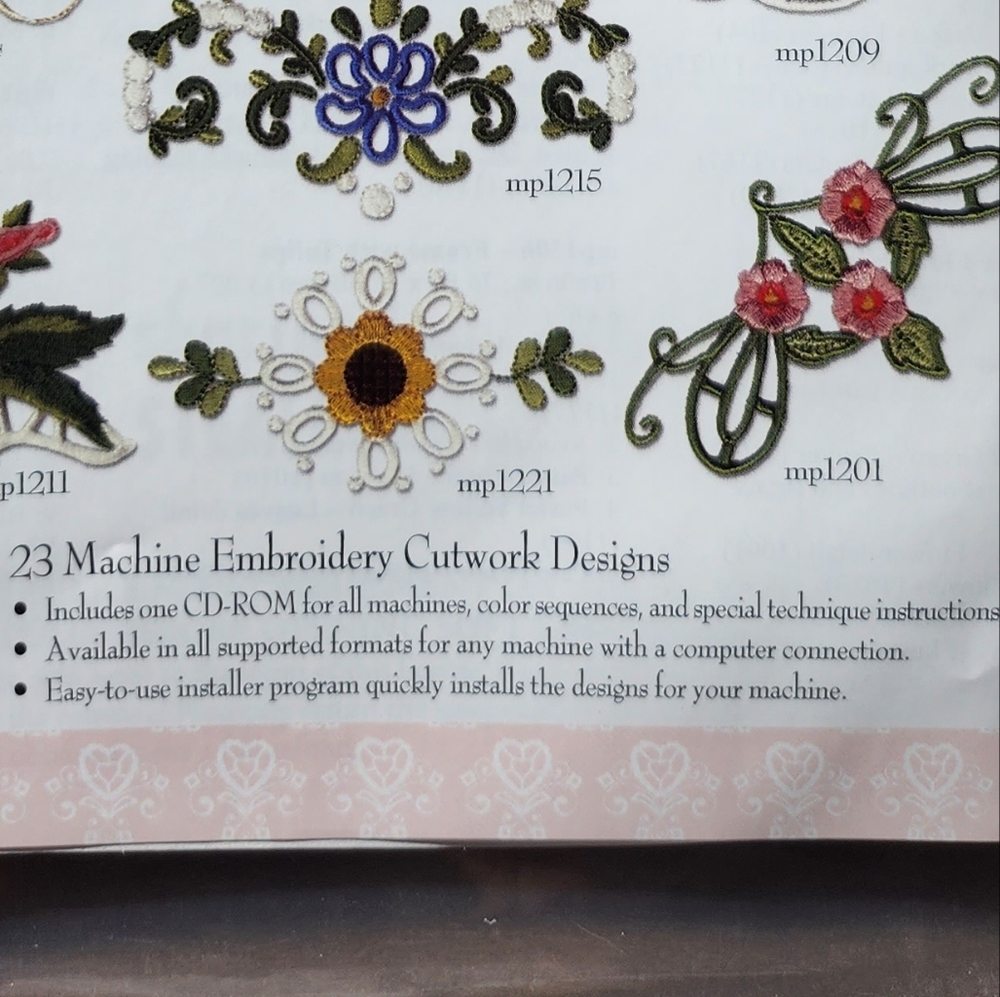 Martha's CD Antique Cutwork Circa 1910 23 Machine Embroidery Cutwork Designs - Picture 6 of 7